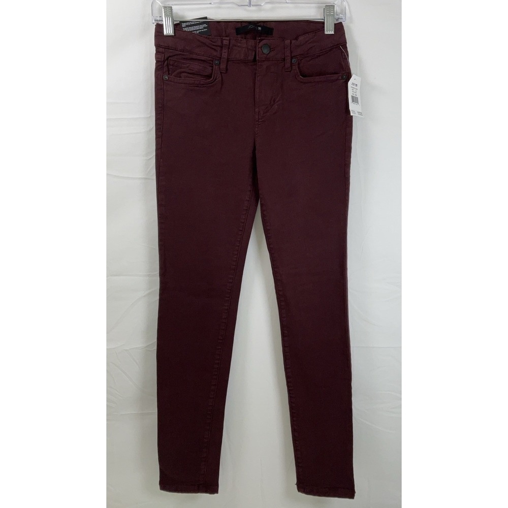 NWT Joe's Jeans The Icon Stretch Mid Rise Skinny Ankle Jeans Deep Wine 29" X 27"